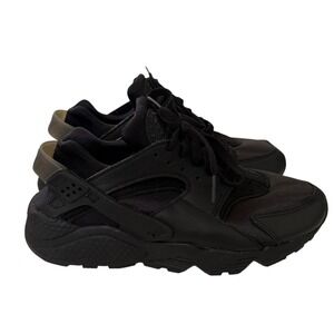 Nike Air Huarache Triple Black Running Shoes Womens 8 Lace Up DH4439-001